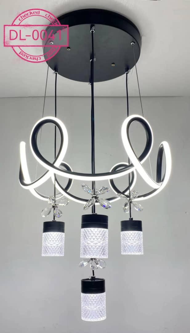 DL-0041 Modern LED Chandelier with Crystal Cylinder Pendants
