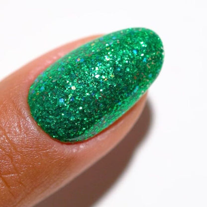 DND Polish Duo Super Glitter - Green Aura 908