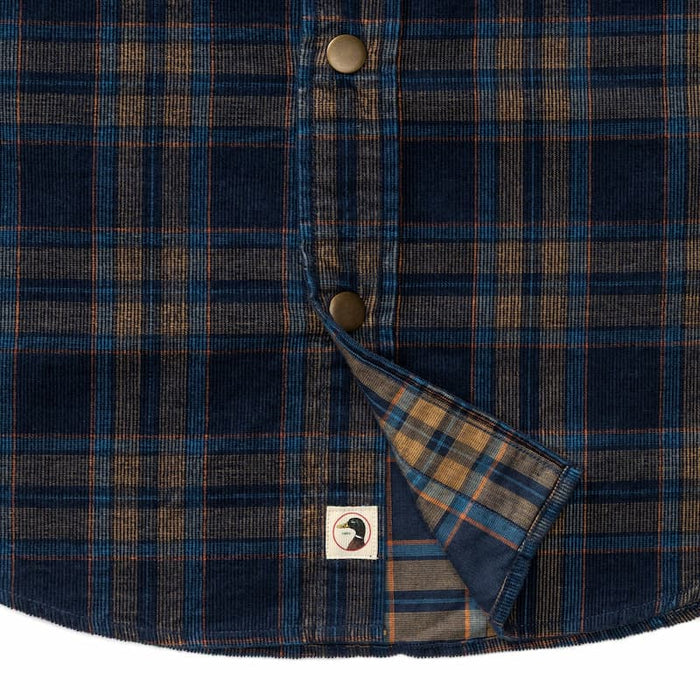 Duck Head Men's Long Sleeve Corduroy Plaid Snap Shirt - Cavern