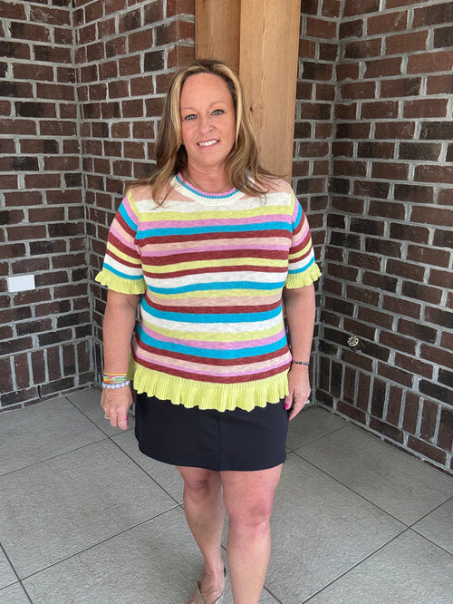 Easel Multi Color Knitted Sweater