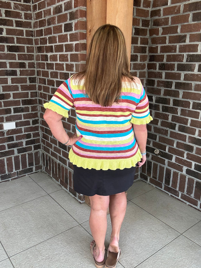 Easel Multi Color Knitted Sweater