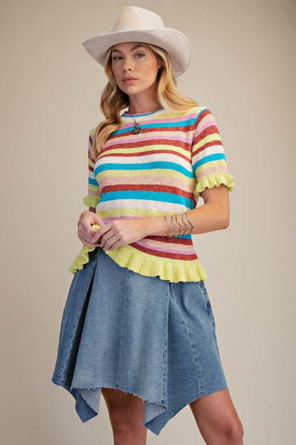 Easel Multi Color Knitted Sweater