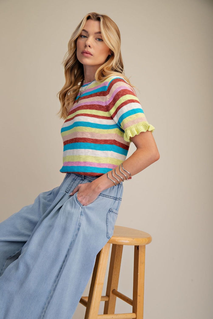 Easel Multi Color Knitted Sweater