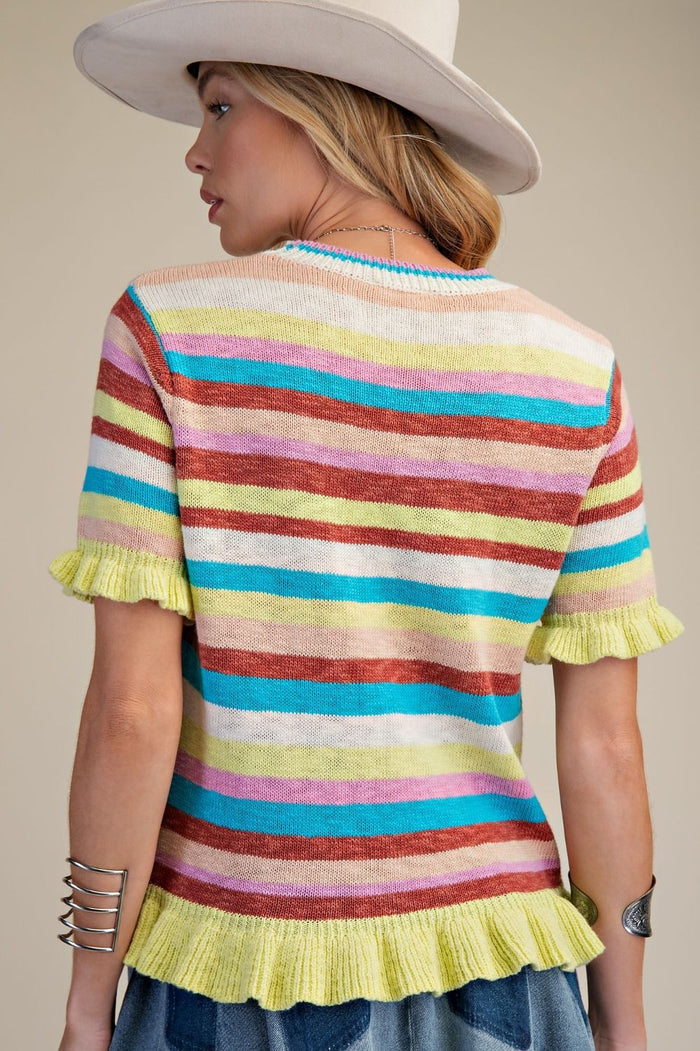 Easel Multi Color Knitted Sweater