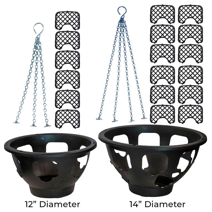 Easy Fill Hanging Basket in Black