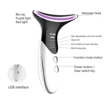 EELHOE Neck Massager – Ultrasonic Color Light Skin Rejuvenation Device EELHOE COSMETICS