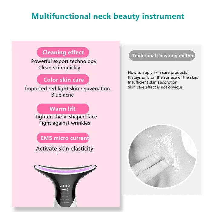 EELHOE Neck Massager – Ultrasonic Color Light Skin Rejuvenation Device EELHOE COSMETICS
