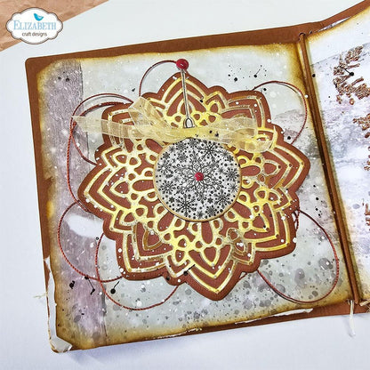 Elizabeth Craft - Metal Die - Ice Doily. Elizabeth Craft dies will give an added touch to any paper project and are compatible with most die-cutting machines. Largest Die Size: 4" x 4" (10.2 x 10.2 cm) - 2 Dies. Available at Embellish Away located in Bowmanville Ontario Canada. Example by Els.