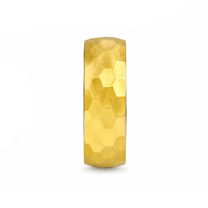 Emberwood Gold-Plated Stainless Steel Ring with Hardwood Inlay