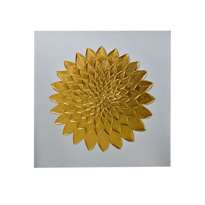 Emelia Gold Leaf & White Textured Canvas Wall Art Accessories