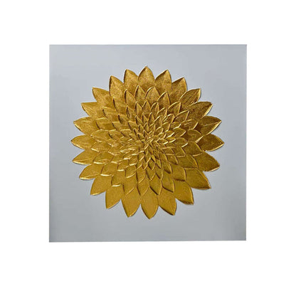 Emelia Gold Leaf & White Textured Canvas Wall Art Accessories