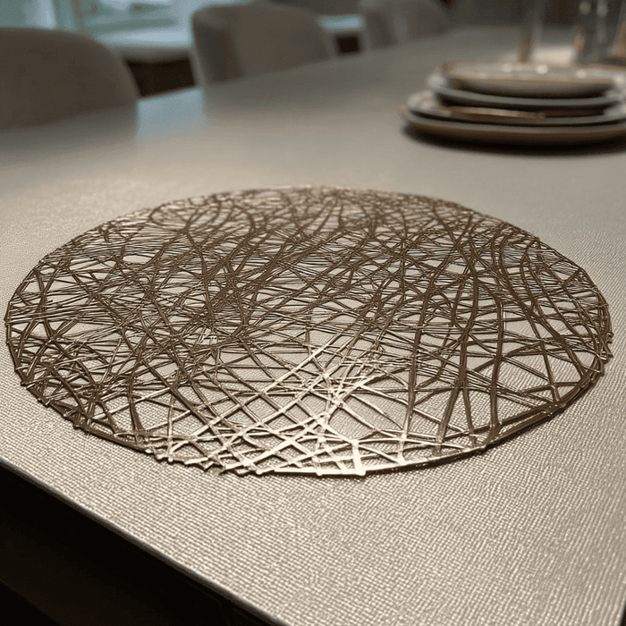 Emily Gold Round Placemats - Set of 4