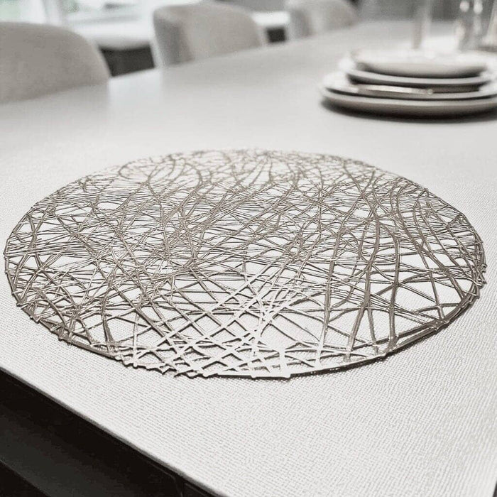 Emily Silver Round Placemats - Set of 4