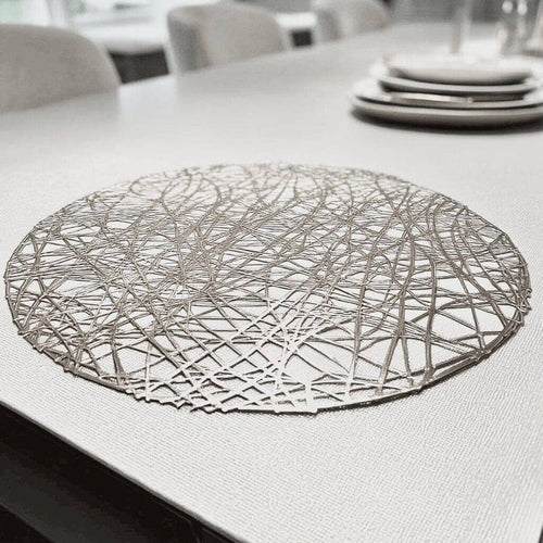 Emily Silver Round Placemats - Set of 4