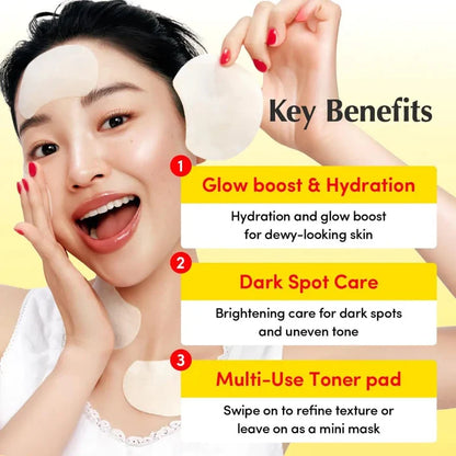 Eqqualberry Vitamin Illuminating Toner Pads (70 Pads) وسادات تونر إيكوالبيري المغذية والمُضيئة بالفيتامينات - Princess Cosmetics Qatar
