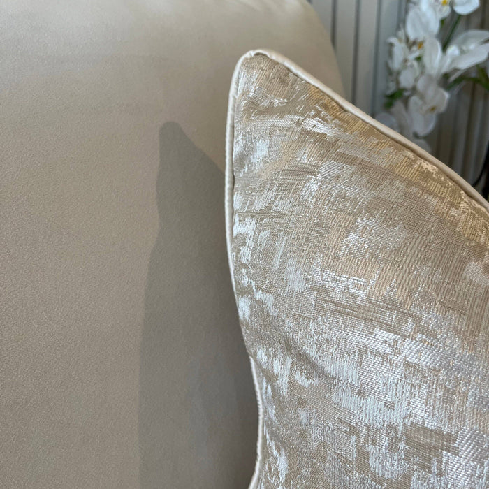 Evelyn Cream & Gold Metallic Patterned Cushion Cover - 50x50cm Textiles
