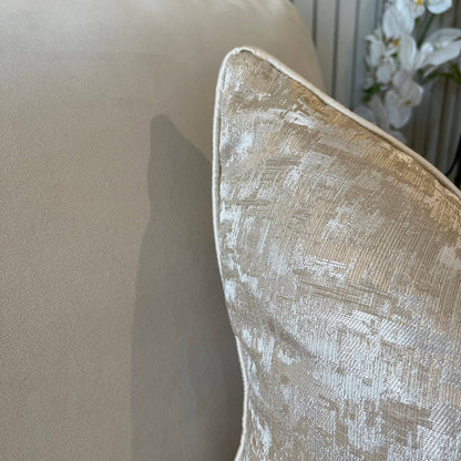 Evelyn Cream & Gold Metallic Patterned Cushion Cover - 50x50cm Textiles