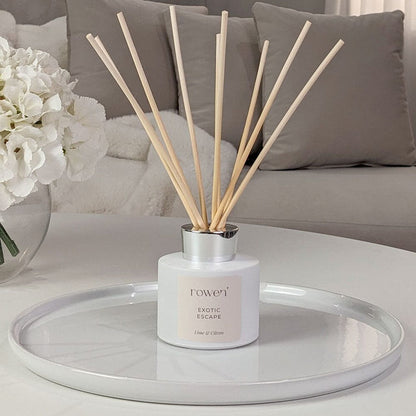 Exotic Escape White & Silver Reed Diffuser - Lime & Citron Fragrance