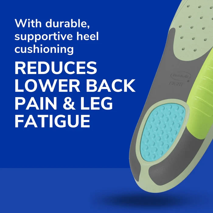 Side view of Extra Support insole with cushioned heel and perforated arch