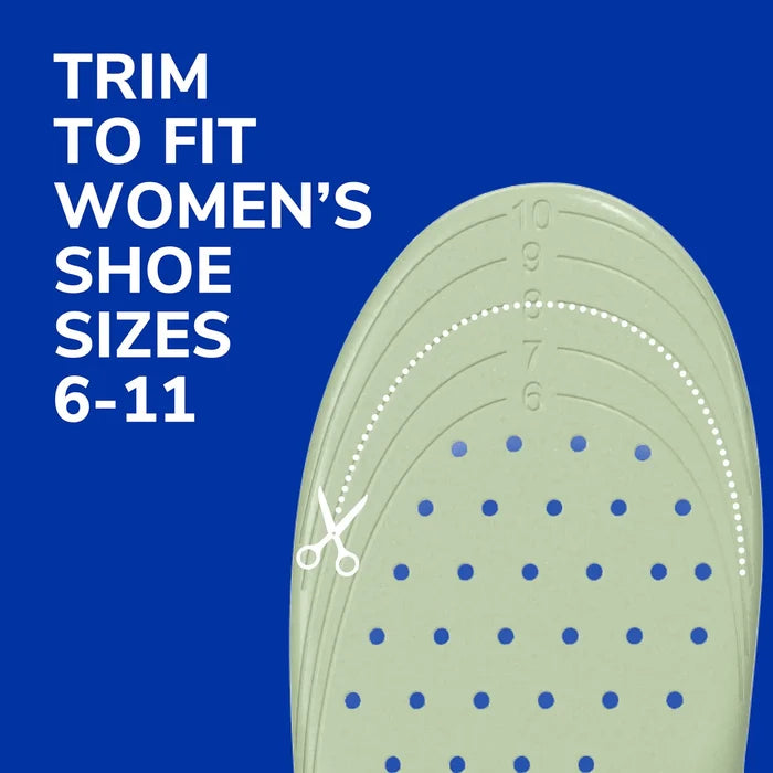 Extra Support insole size chart design for women’s shoe sizes 6–11