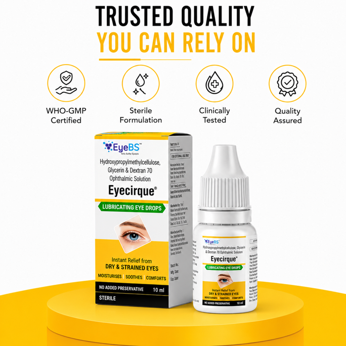 Eyecirque Preservative Free Lubricating Eye Drops for Instant Relief From Tired & Dry Eyes
