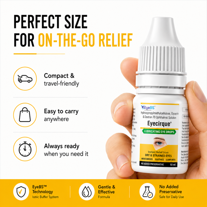 Eyecirque Preservative Free Lubricating Eye Drops for Instant Relief From Tired & Dry Eyes - TWIN Pack