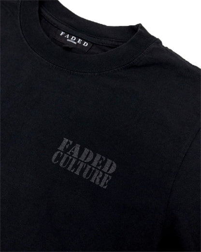 #color_black_black 7.5 oz. Max heavyweight garment dye, Prison T-shirt  oversized shirt with black print #color_black-black