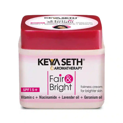 Fair & Bright Day Cream SPF 15+, Skin Brightening & Whitening, with Vitamin C, B3 & B6 Moisturizer with Lavender & Geranium Essential Oil - Keya Seth Aromatherapy