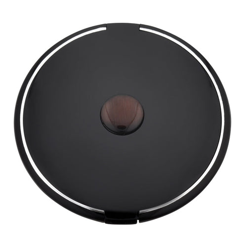 Fancy Metal Goods Round Mirror Compact 5X Magnification Black