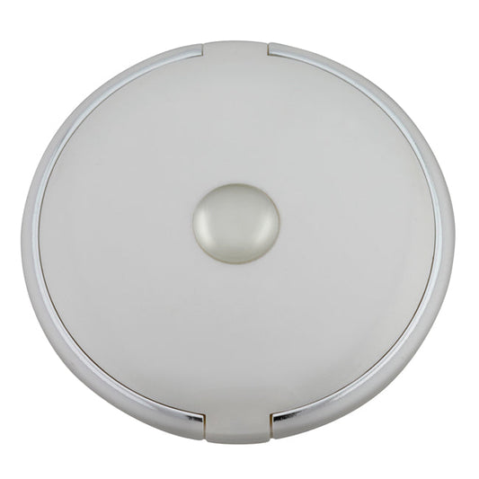 Fancy Metal Goods Round Mirror Compact 5X Magnification White