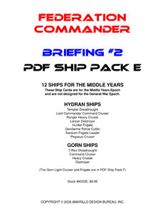 Federation Commander: Briefing #2 Ship Pack E
