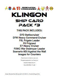 Federation Commander: Klingon Ship Card Pack #3