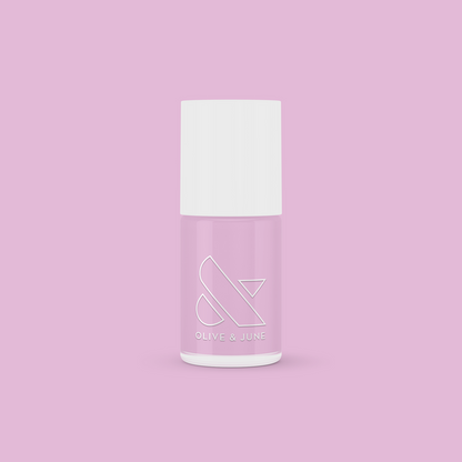 Bottle of Fierce & Loving lilac gel polish by Olive and June for a bold, long-lasting manicure or pedi