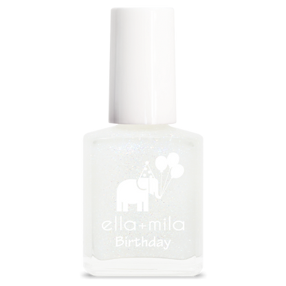 First Birthday iridescent micro glitter nail polish bottle – ella+mila Birthday