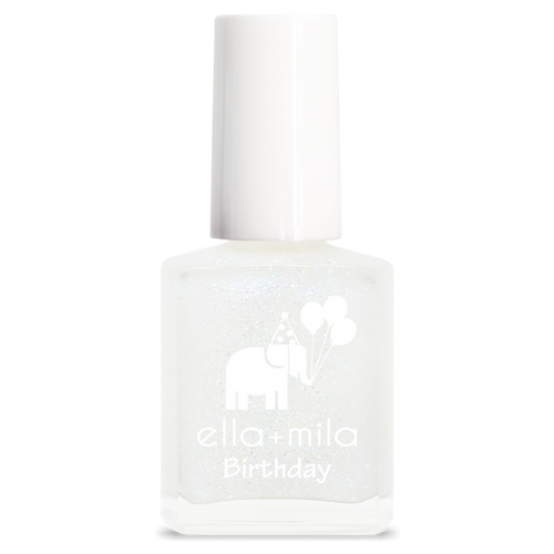 First Birthday iridescent micro glitter nail polish bottle – ella+mila Birthday