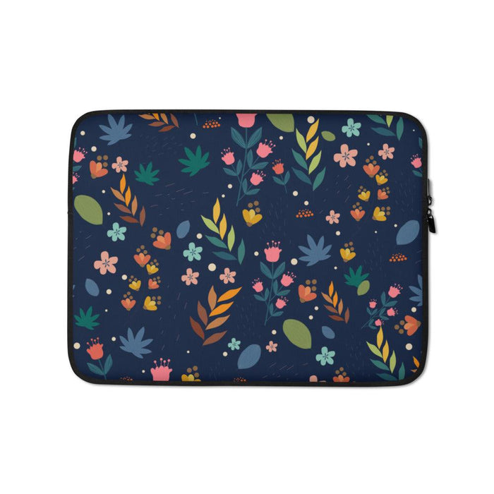 Floral Laptop Sleeve - Navy - Billyforce Shop