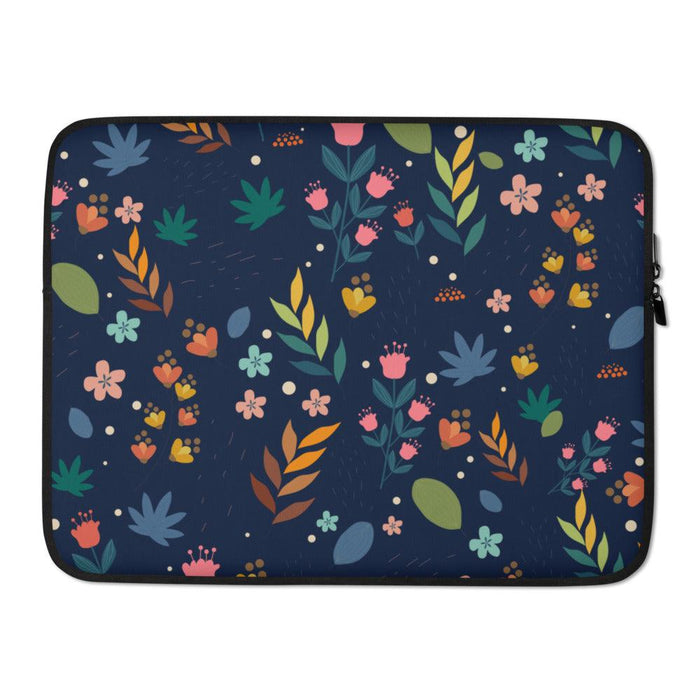 Floral Laptop Sleeve - Navy - Billyforce Shop