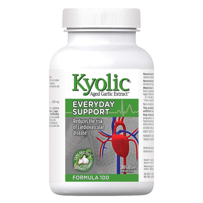 Bottle of Kyolic Formula 100 Everyday Support 360 Capsules