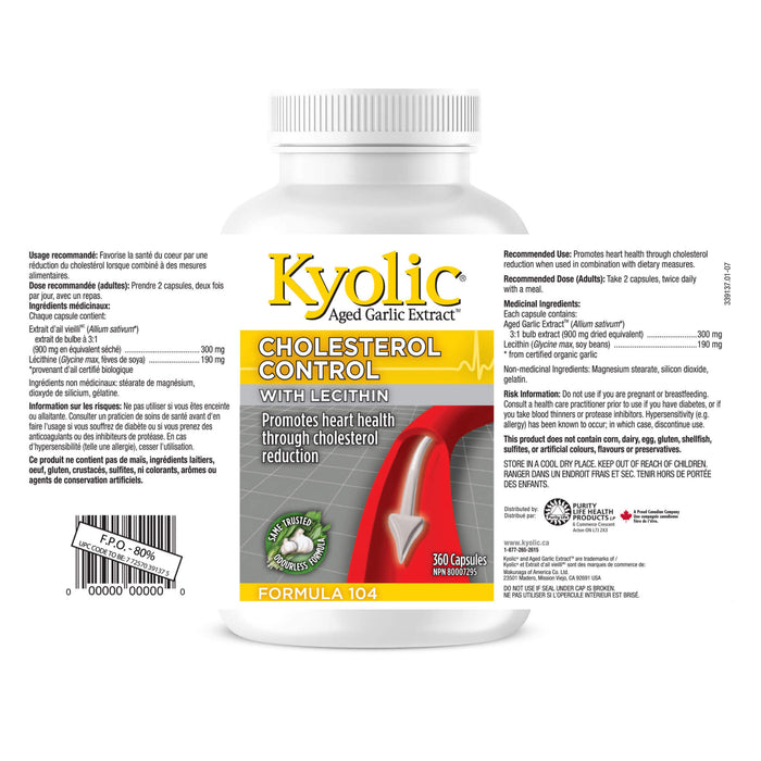 Kyolic Formula 104  Cholesterol Control w/Lecithin Information