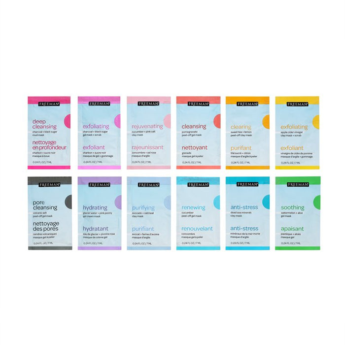 FREEMAN 12PCS Mask + Chill Self-Care Skincare Fridge مجموعة ماسكات للعناية بالبشرة من فريمان