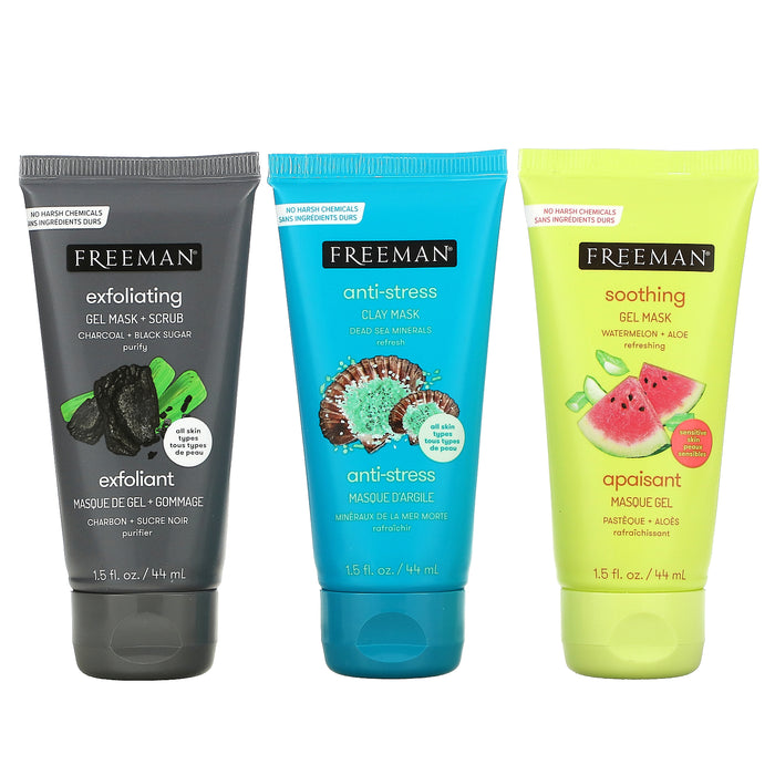 FREEMAN 12PCS Renew + Relax Face Max Kit مجموعة ماسكات للعناية بالبشرة من فريمان