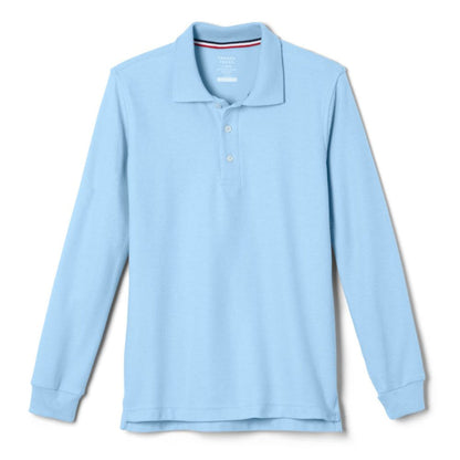French Toast Boys Husky Long Sleeve Pique Polo with Science and Medicine Logo