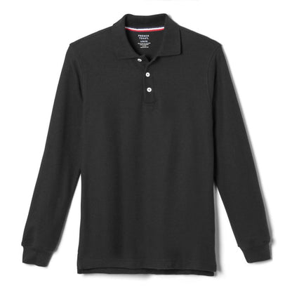 French Toast Boys Husky Long Sleeve Pique Polo with Science and Medicine Logo