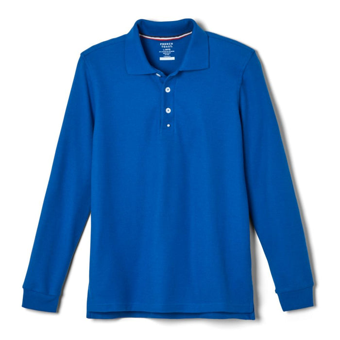 French Toast Boys Long Sleeve Pique Polo with Science and Medicine Logo