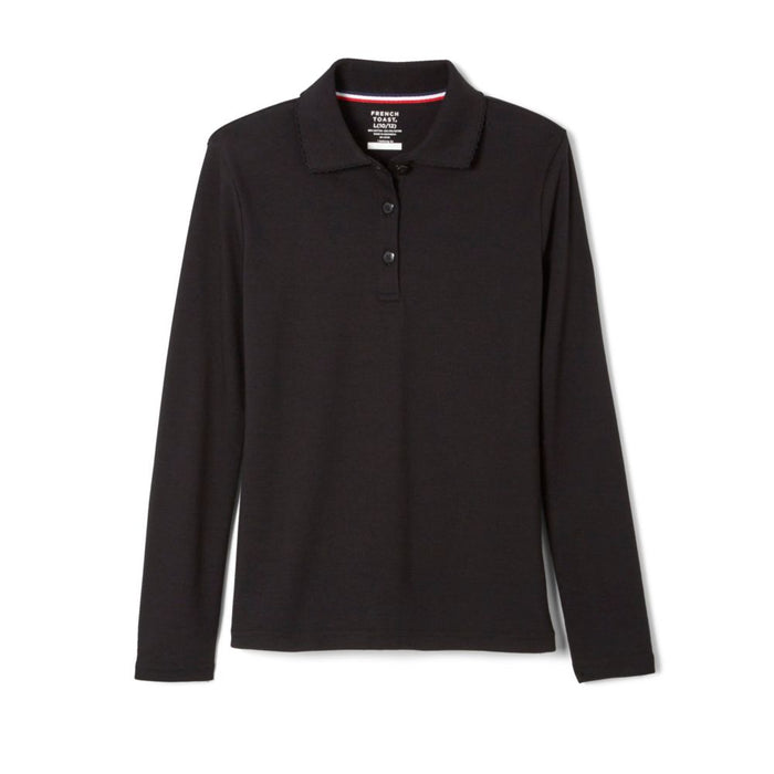 French Toast Girls Long Sleeve Polo with Science and Medicine Logo
