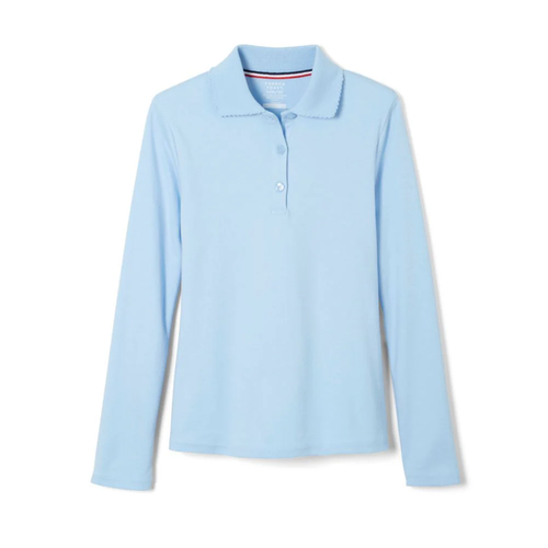 French Toast Girls Plus Long Sleeve Polo with Science and Medicine Logo
