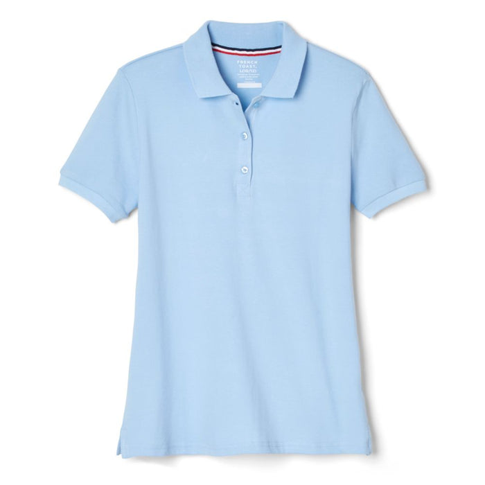 French Toast Womens Short Sleeve Stretch Pique Polo with Science and Medicine Logo