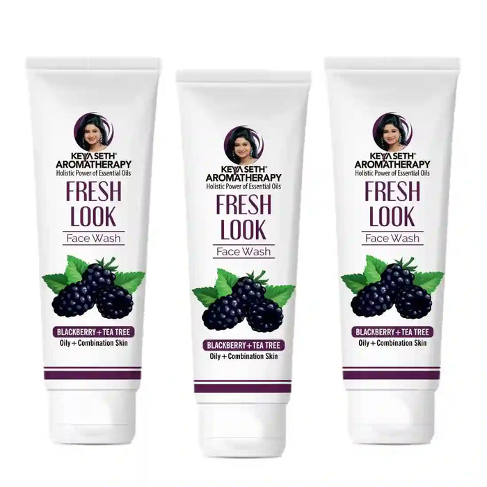 Fresh Look Blackberry & Tea Tree Face Wash, Mild, Hydrating, Moisturizing Foaming, Oily & Combination Skin - Keya Seth Aromatherapy