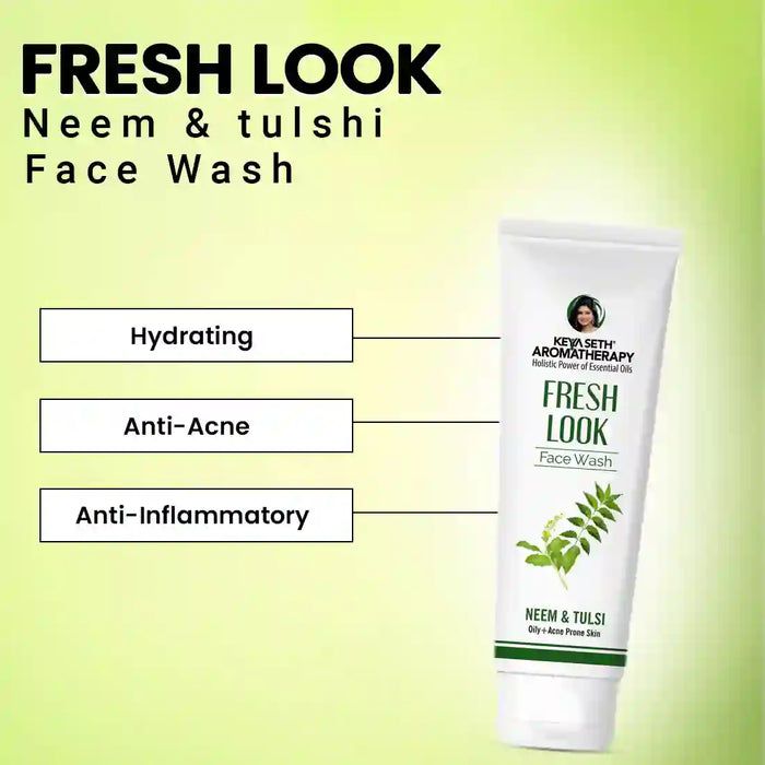 Fresh Look Neem & Tulsi Face Wash, Mild Hydrating Moisturizing Foaming All Skin Types - Keya Seth Aromatherapy