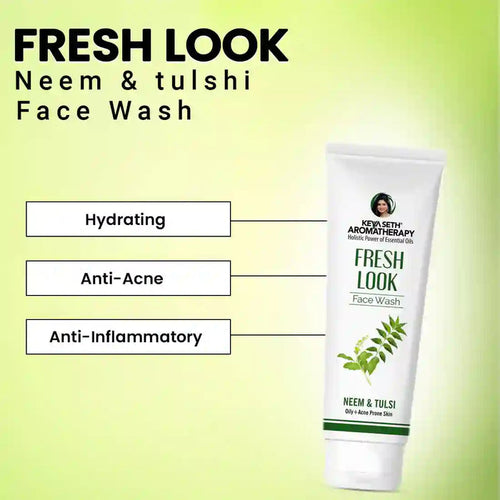 Fresh Look Neem & Tulsi Face Wash, Mild Hydrating Moisturizing Foaming All Skin Types - Keya Seth Aromatherapy